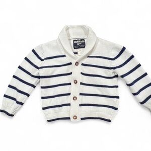OshKosh B'gosh Navy and Cream Striped Kids Sweater